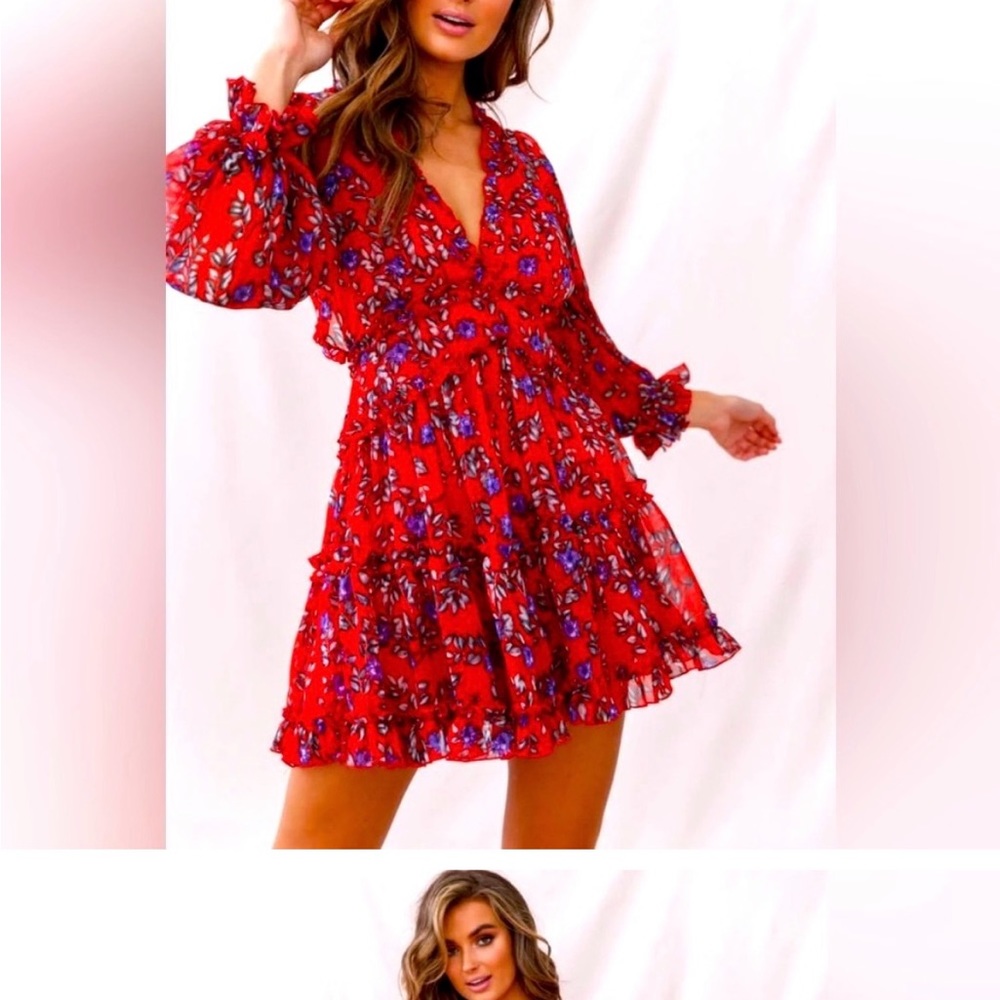 Red Selfie Leslie Floral Dress